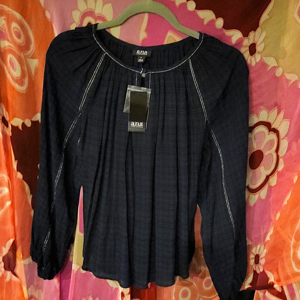 Navy blue and black blouse